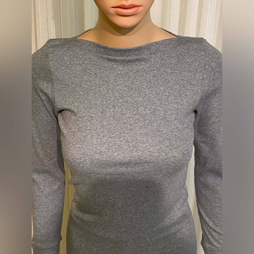 Brunello Cucinelli Grey Cotton/Lycra Top Size S Monali Beading Boat Neck Womens - Picture 2 of 16